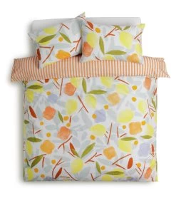 Habitat Panel Stripe Print Multicolour Bedding Set - Single