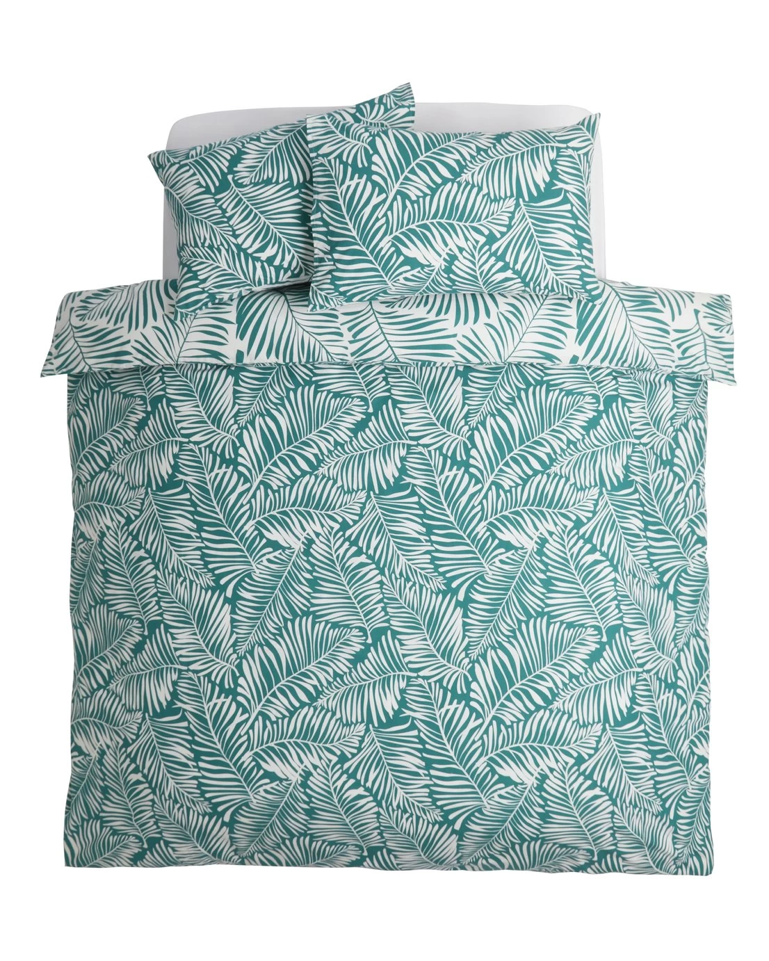 Habitat Abstract Green Leaf & White Bedding Set - Single - Image 3