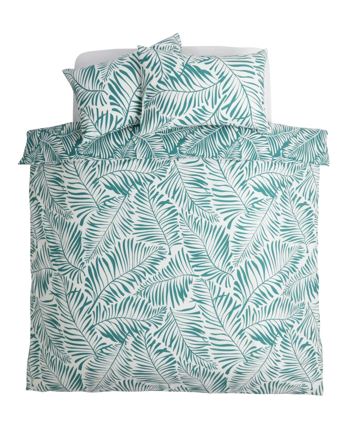 Habitat Abstract Green Leaf & White Bedding Set - Single - Image 5
