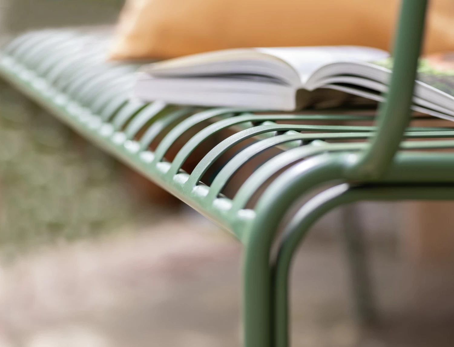 Habitat Indu 2 Seater Metal Garden Bench - Green - Image 4