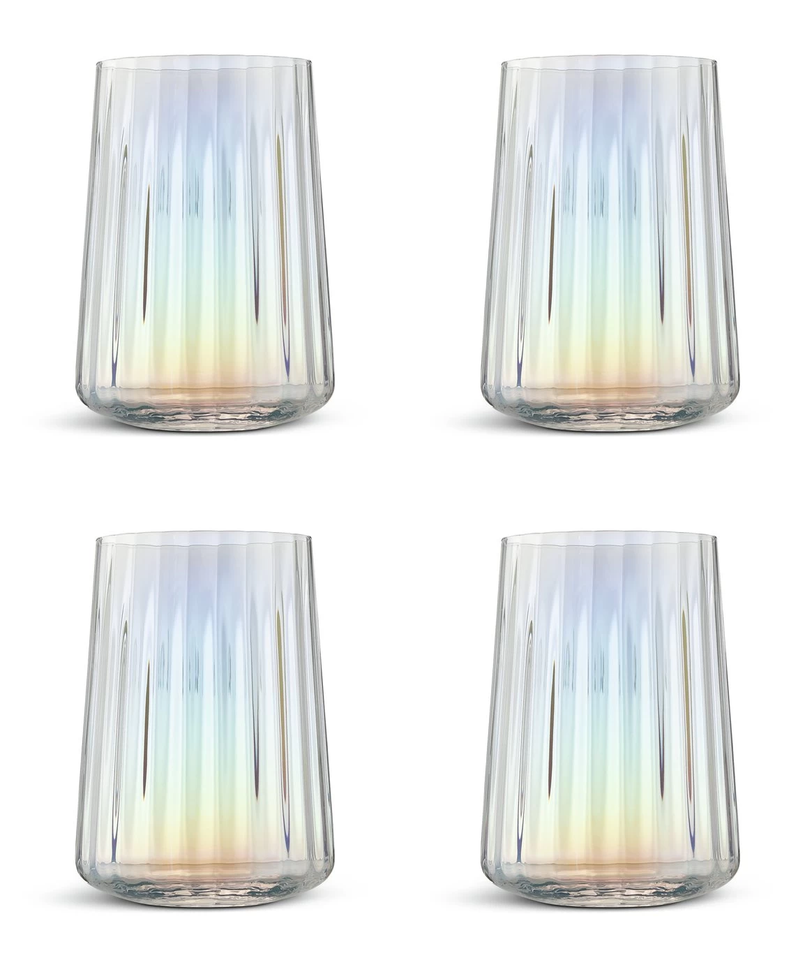 Habitat Iridescent Lustre Fluted Hi Ball Glasses