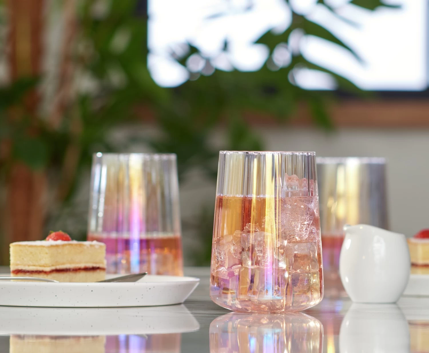 Habitat Iridescent Lustre Fluted Hi Ball Glasses - Image 2