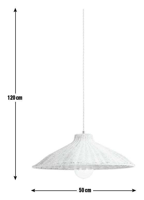 Habitat Apus Rattan Pendant - Whitewash - Image 3
