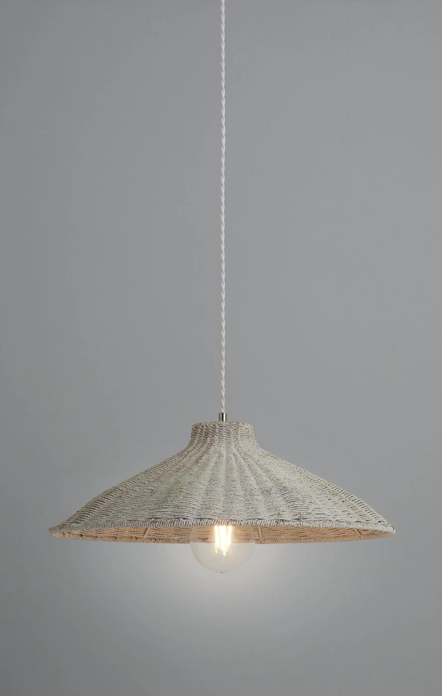 Habitat Apus Rattan Pendant - Whitewash - Image 6
