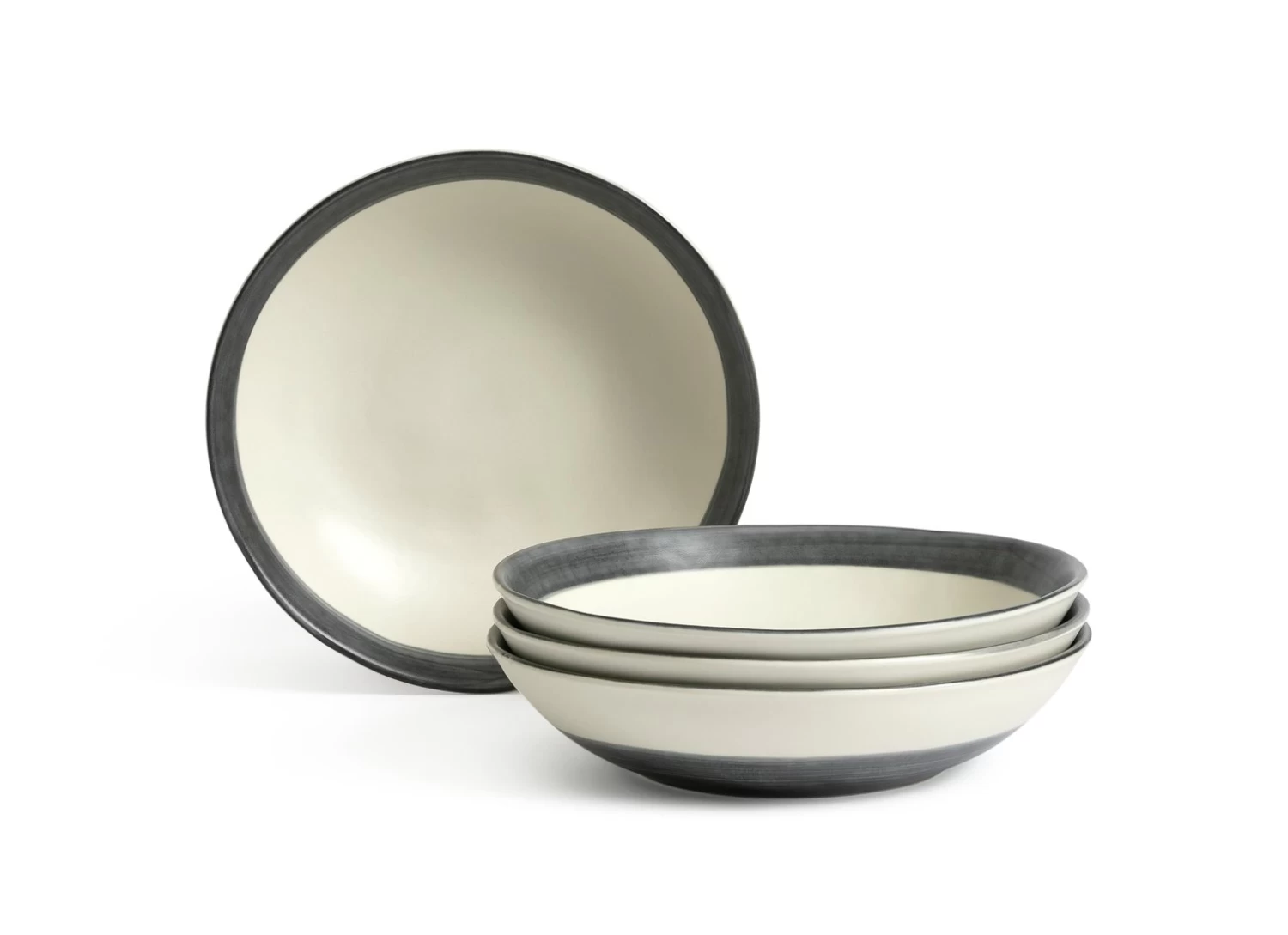 Habitat Stripe 4 Piece Stoneware Pasta Bowl - Blue