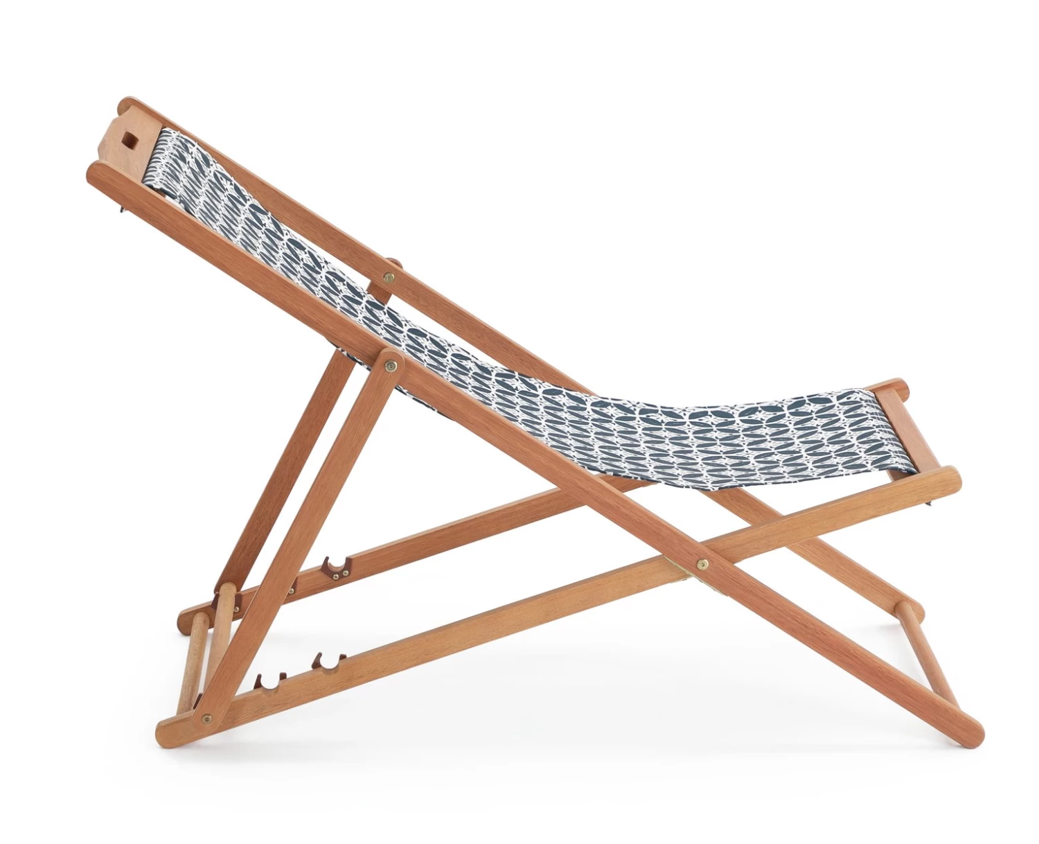 Habitat Folding Wooden Garden Deck Chair - Blue - Image 5