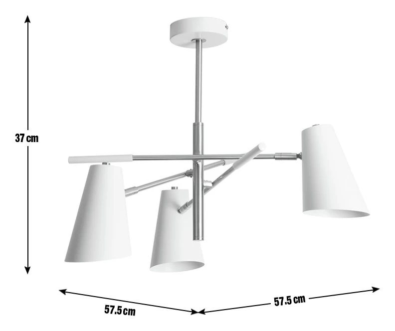 Habitat Vesper Cone 3 Light Ceiling Pendant - White - Image 3
