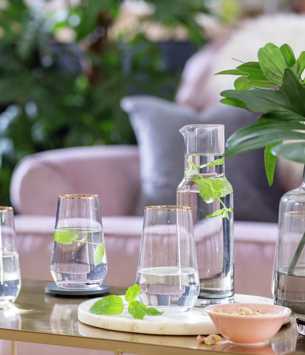 Habitat Set Of 4 Gold Rim Hi Ball Glasses - Image 2