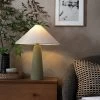 Habitat Conical Ceramic Table Lamp - Olive & Beige