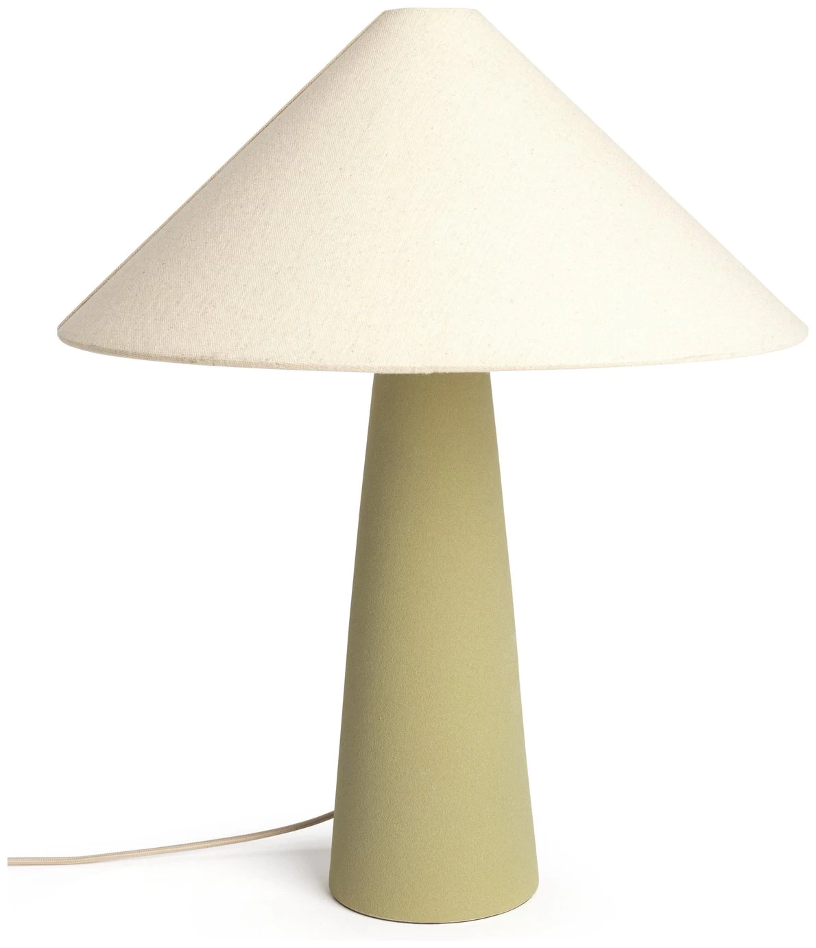 Habitat Conical Ceramic Table Lamp - Olive & Beige - Image 2