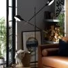 Habitat Jalonee Double Arm Floor Lamp - Black & Brass