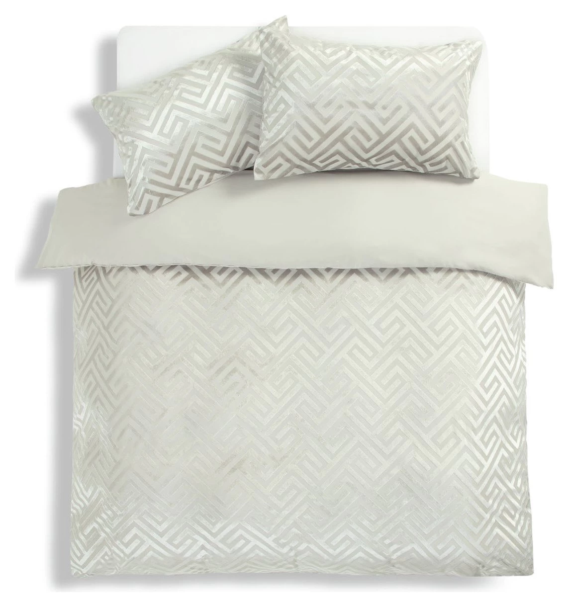 Habitat Geo Velvet Silver Bedding Set - Single - Image 3