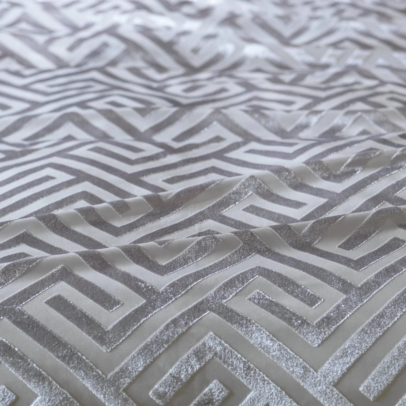 Habitat Geo Velvet Silver Bedding Set - Single - Image 6