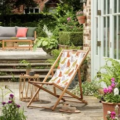 Habitat Folding Wooden Garden Deck Chair - White