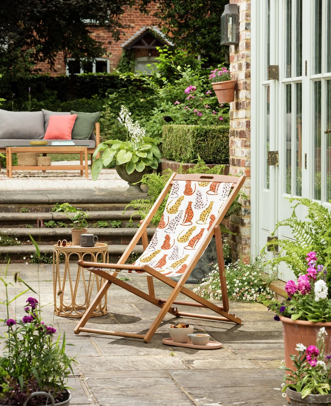 Habitat Folding Wooden Garden Deck Chair - White - Image 3