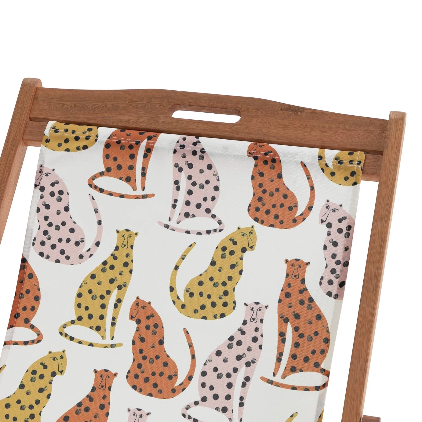 Habitat Folding Wooden Garden Deck Chair - White - Image 9