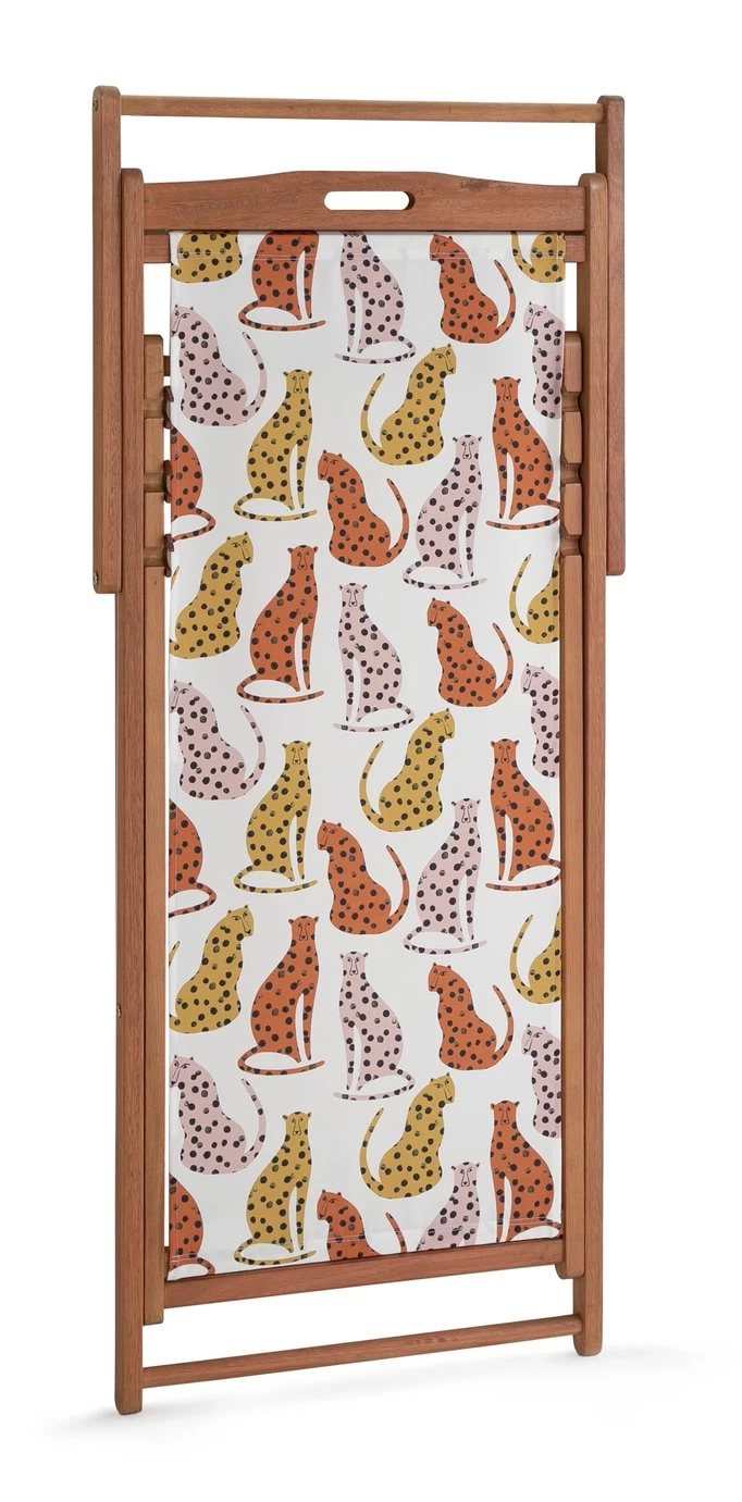 Habitat Folding Wooden Garden Deck Chair - White - Image 7