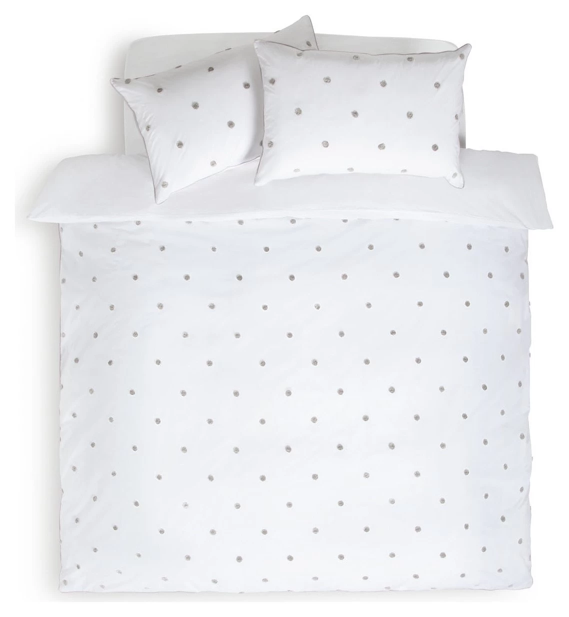 Habitat Tufted Spot White & Grey Bedding Set - Single - Image 3