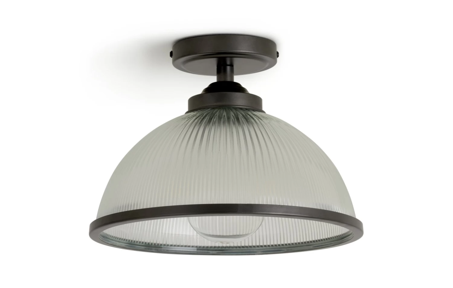 Habitat Eumee Pressed Glass Flush To Ceiling Light - Clear - Image 2