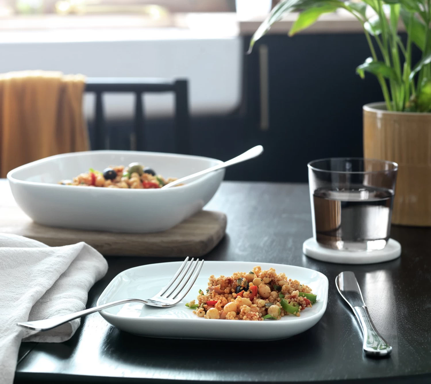 Habitat Riko Square 4 Piece Side Plate - White - Image 2