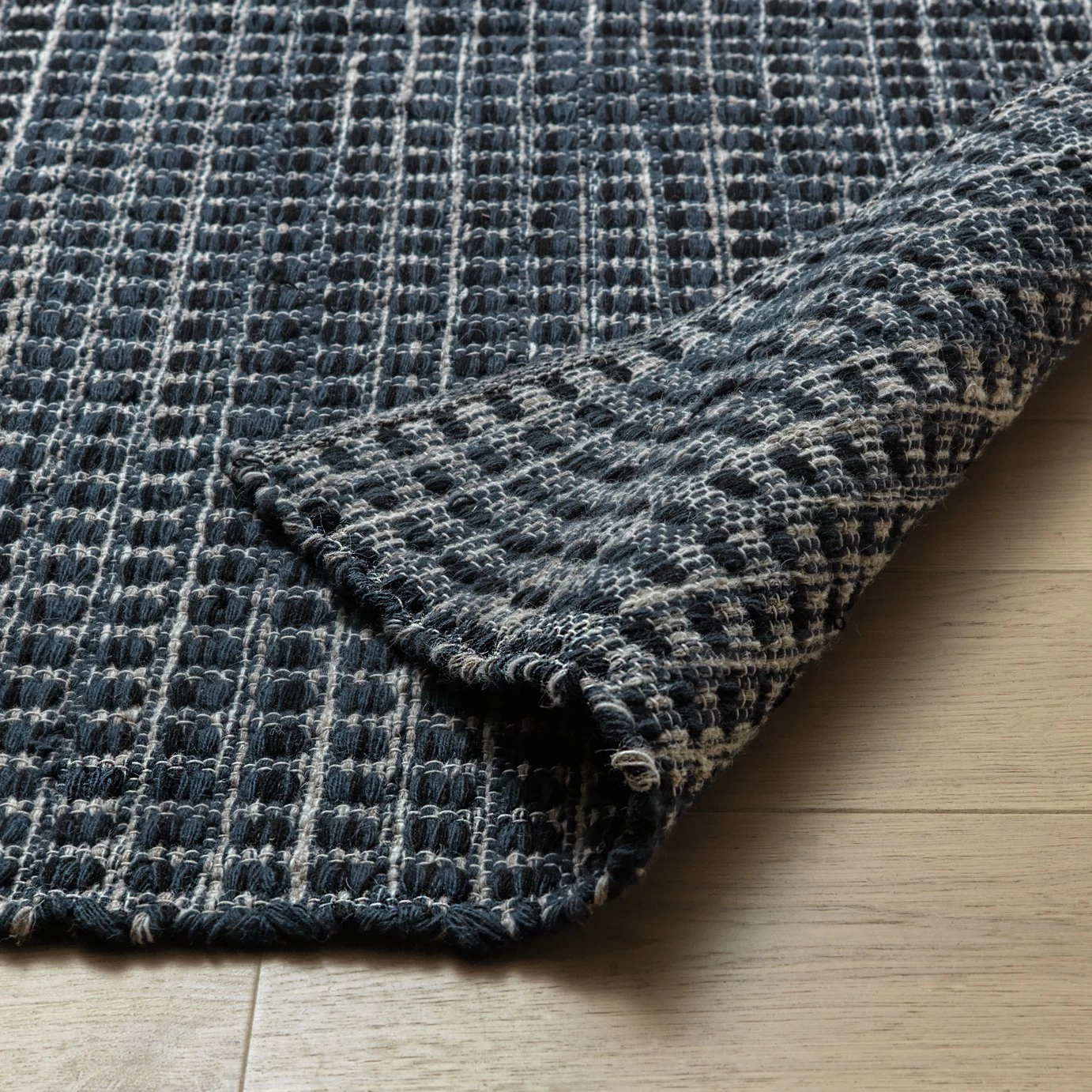 Habitat Leonardo Flatweave Wool Rug - Navy Blue - 170x240cm - Image 5