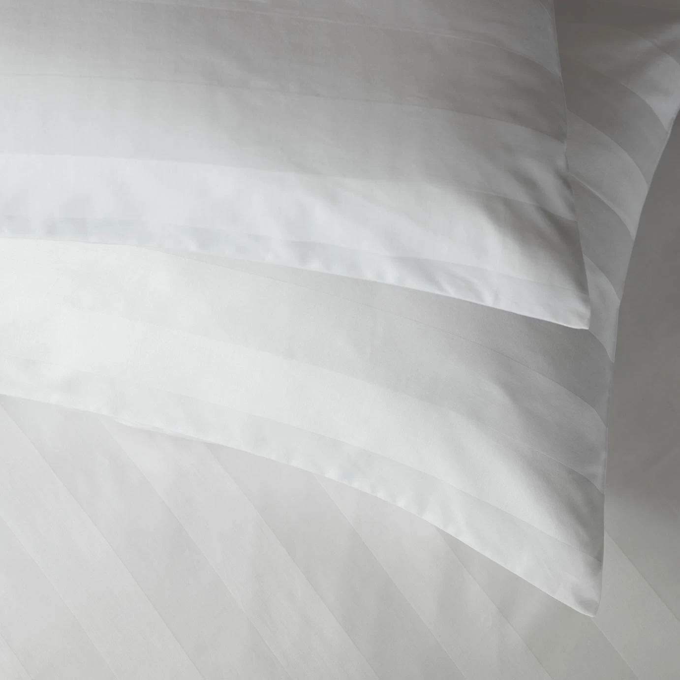Habitat Cotton 400TC Sateen Stripe White Bedding Set -Double - Image 4