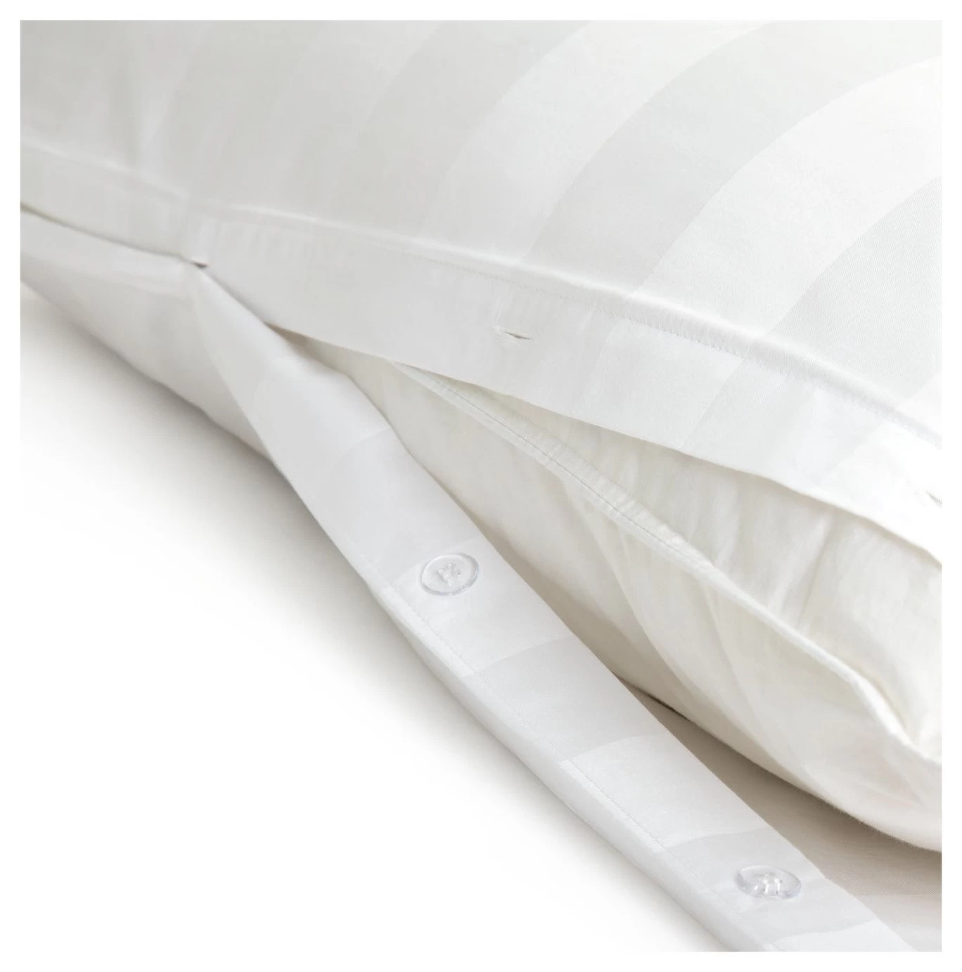 Habitat Cotton 400TC Sateen Stripe White Bedding Set -Double - Image 5
