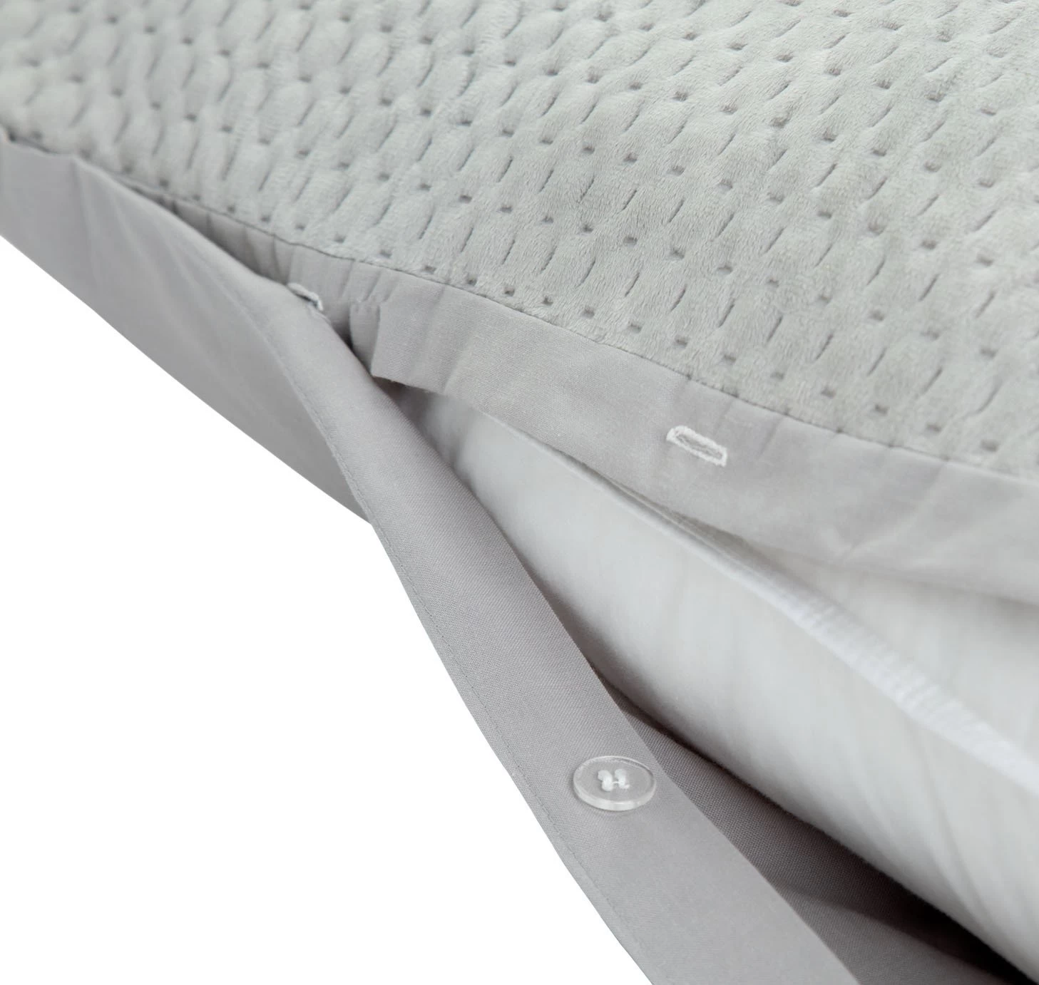 Habitat Pinsonic Velvet Plain Grey Bedding Set - Double - Image 5